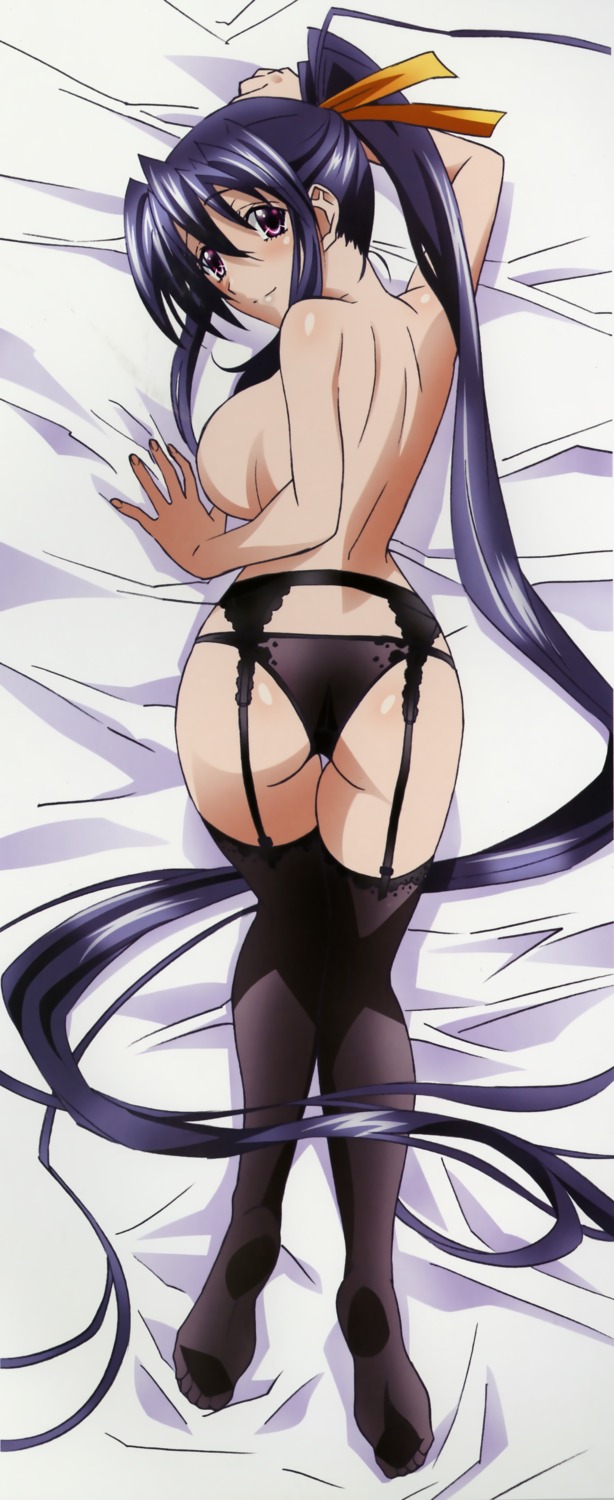 ass, dakimakura, garter_belt, high_school_dxd_new, highschool_dxd, himejima_akeno, pantsu, stockings, thighhighs, topless