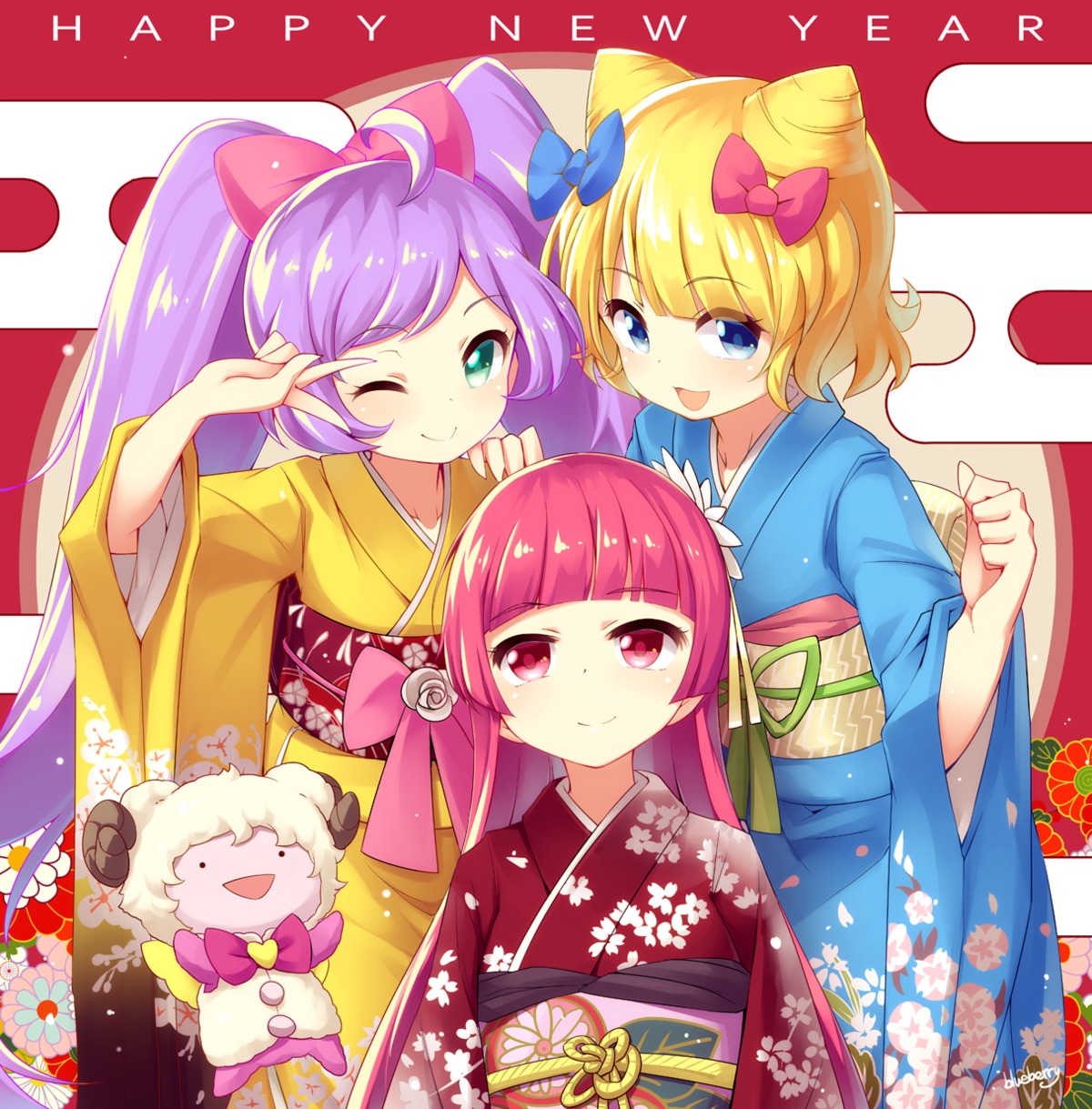 blueberry_(5959), houjou_sophie, kimono, manaka_lala, minami_mirei, pretty_series, pripara