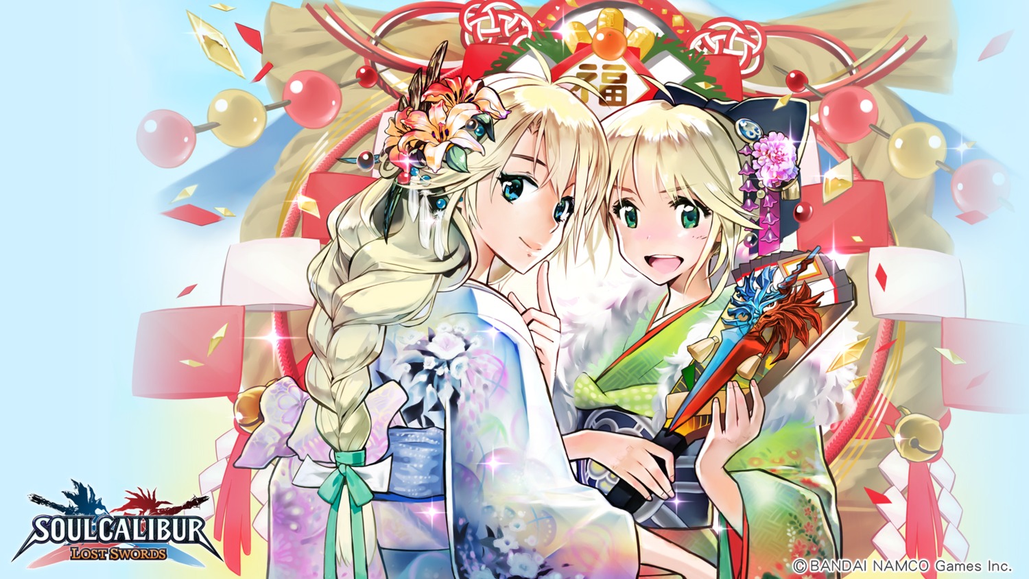 cassandra_alexandra, namco, sophitia_alexandra, soul_calibur, sword, tagme, wallpaper, yukata