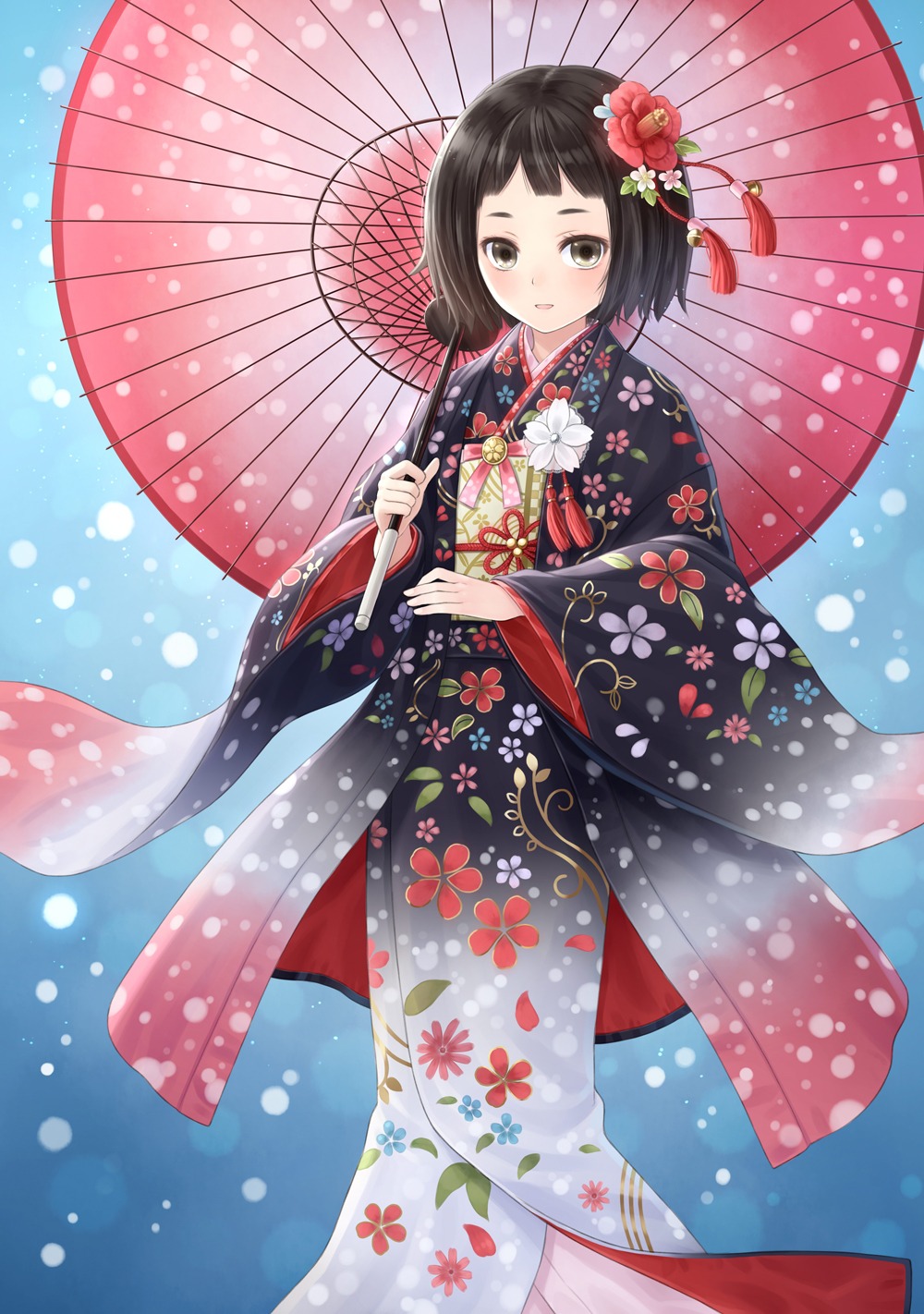 japanese_clothes, kimono, tadokoro_teppei, umbrella