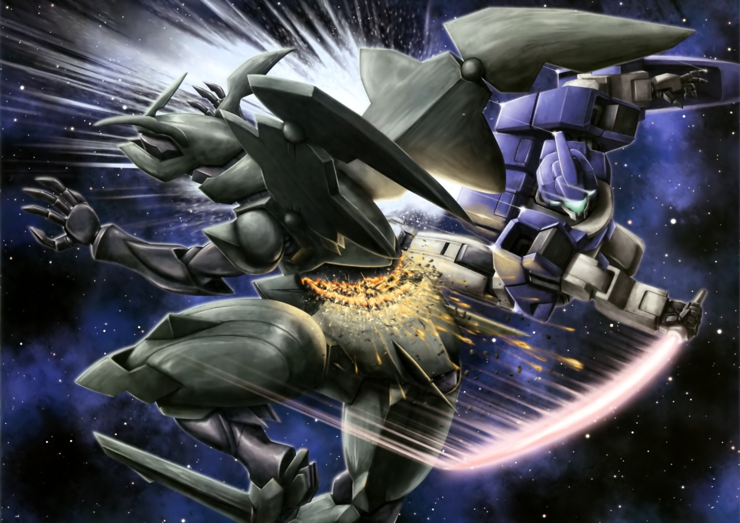 danazine, genoace_o-custom, gundam, gundam_age, mecha, sword, weapon, wings