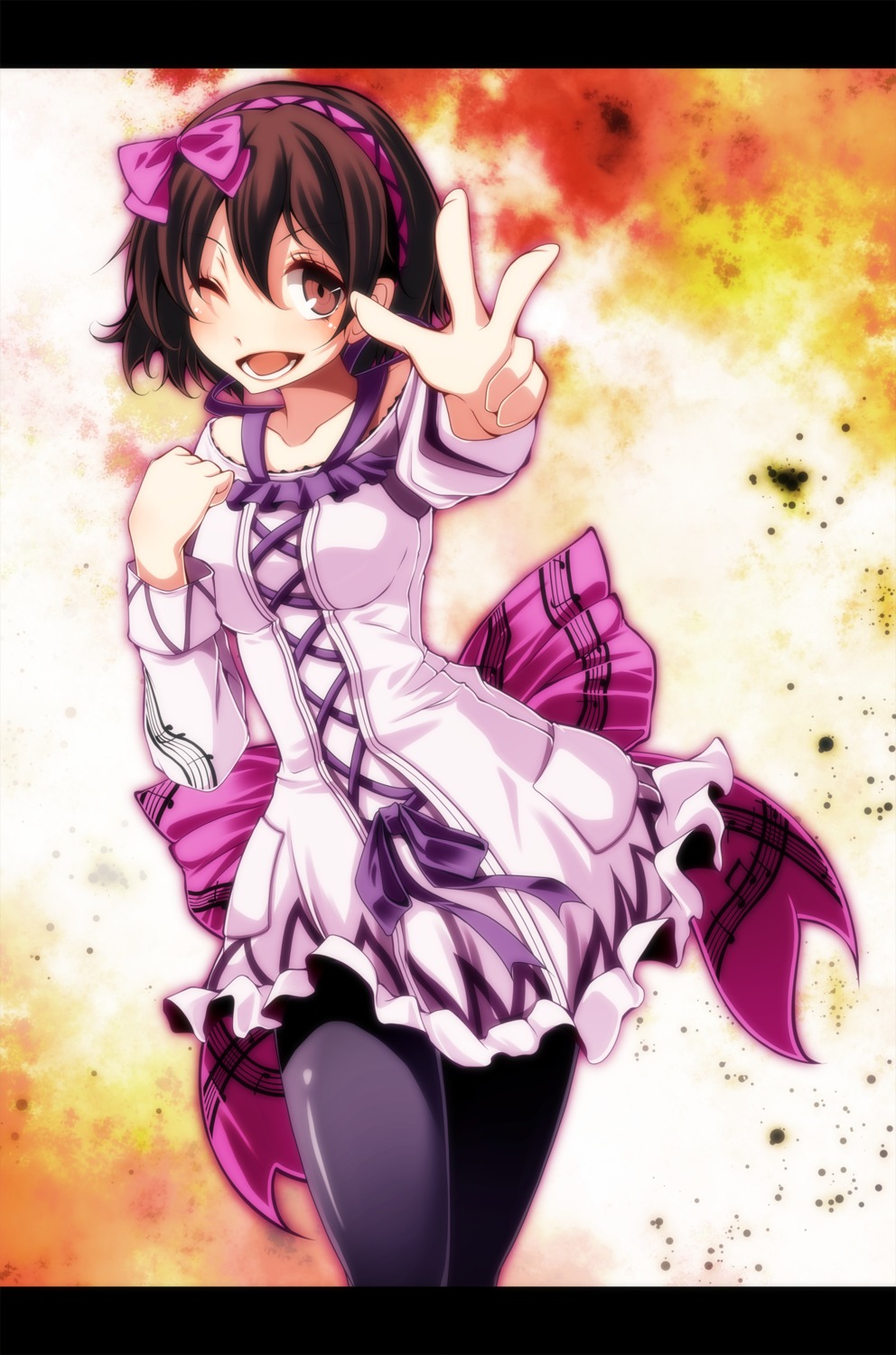 dress, pantyhose, s-syogo, touhou, tsukumo_yatsuhashi