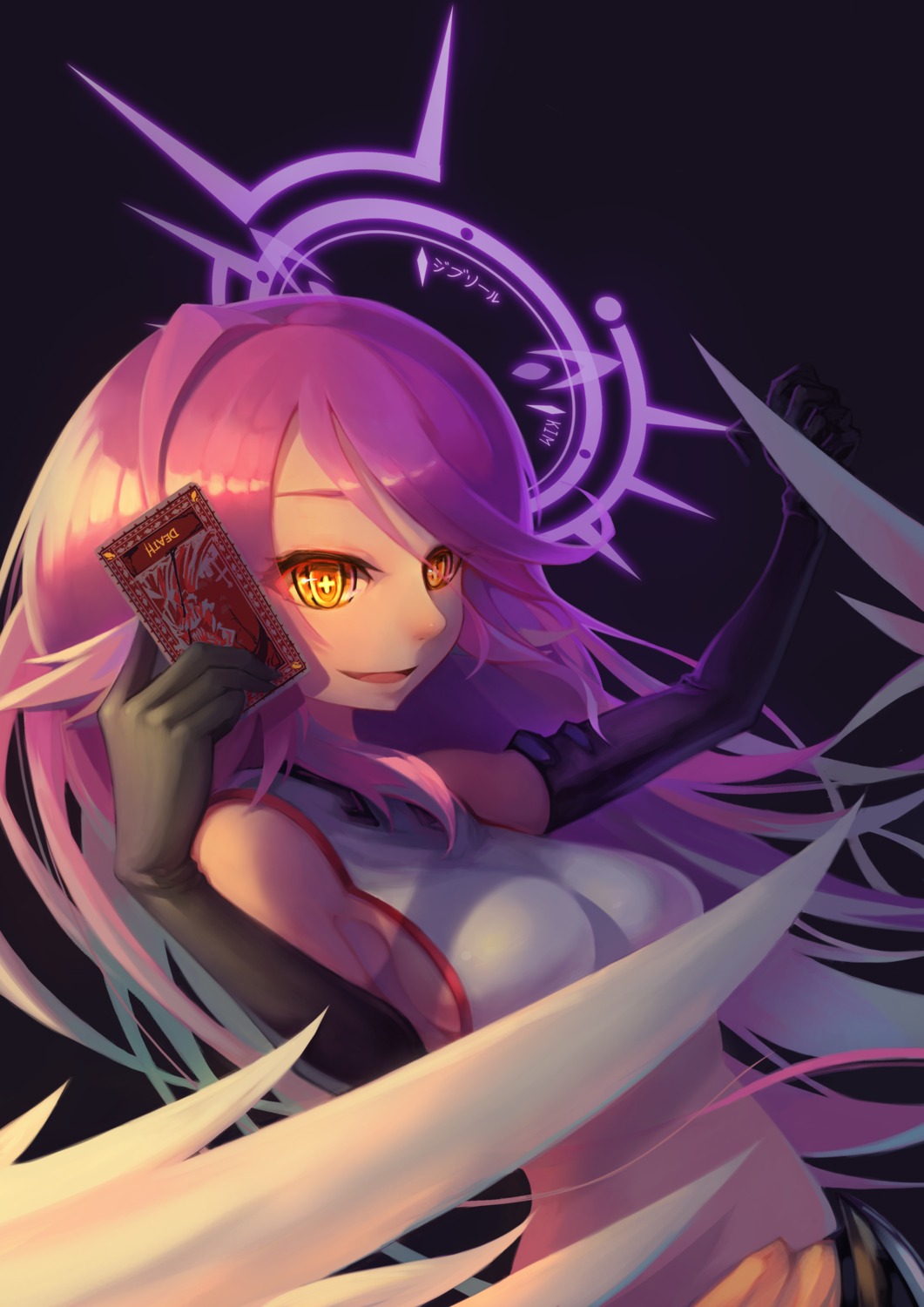 jibril_(no_game_no_life), no_bra, no_game_no_life, pa_pa_jin, wings