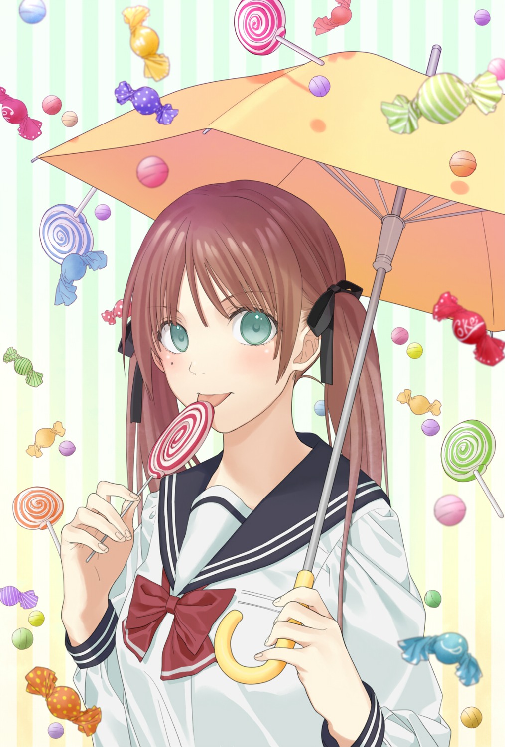 kosagi_midori, seifuku, umbrella