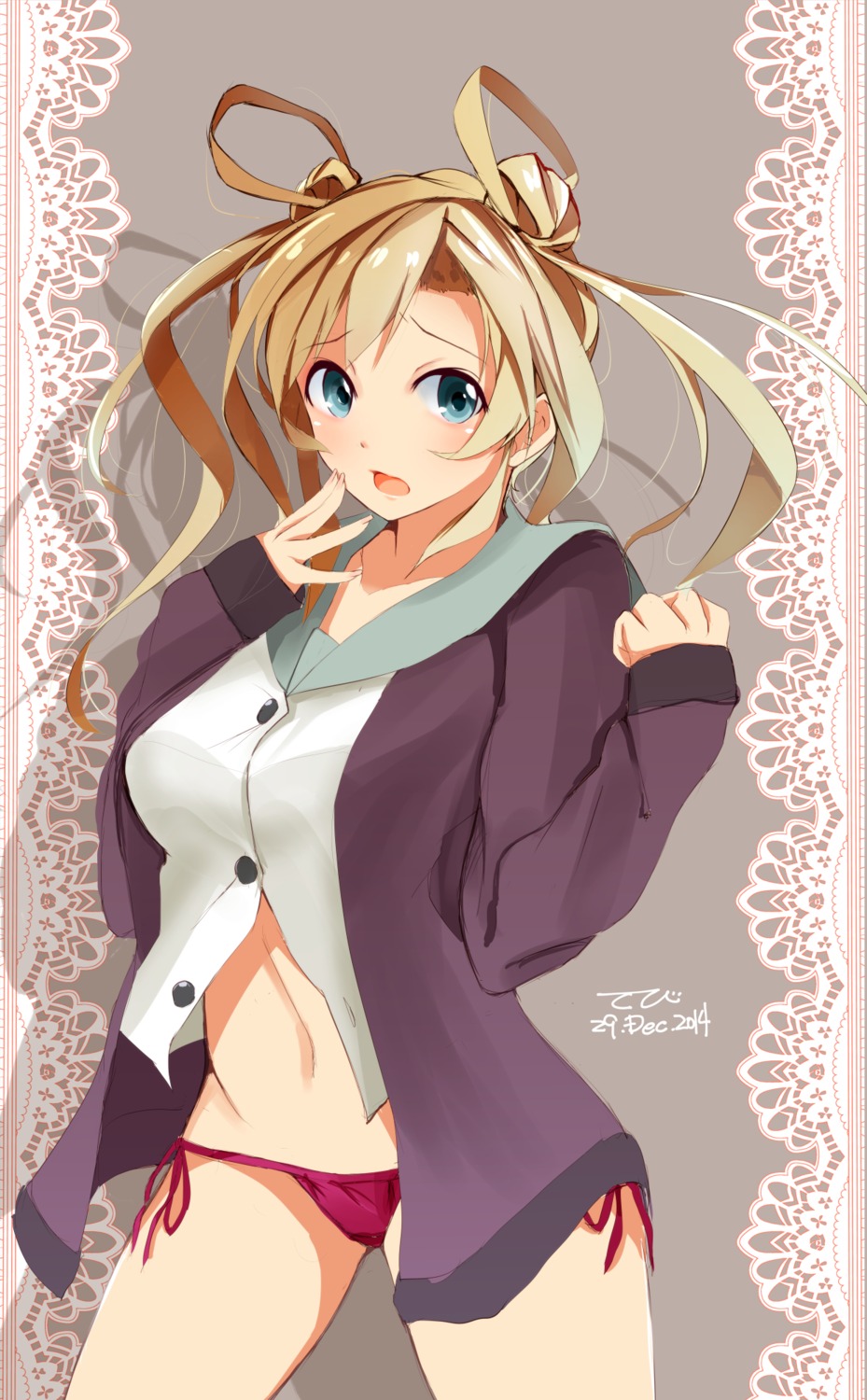 abukuma_(kancolle), kantai_collection, pantsu, string_panties, tbd11