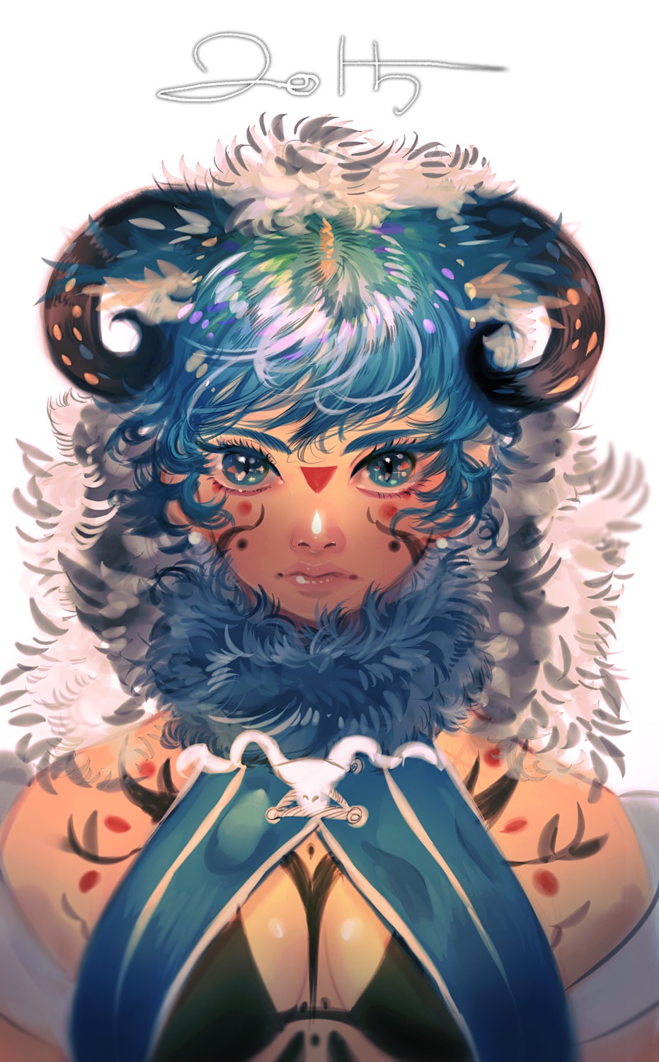 cleavage, horns, nangnak