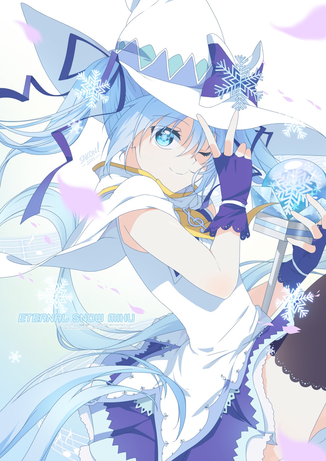 hatsune_miku, sakon, thighhighs, vocaloid, witch, yuki_miku