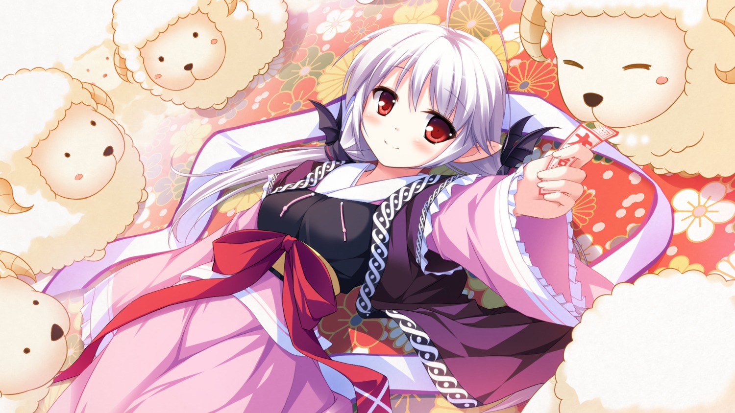japanese_clothes, maikaze_no_melt, moco_chouchou, pointy_ears, rken, suzu_(suzukaze_no_melt), suzukaze_no_melt, wallpaper