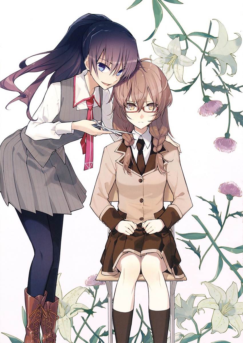 akuma_no_riddle, kenmochi_shiena, megane, nakatani, pantyhose, seifuku, takechi_otoya