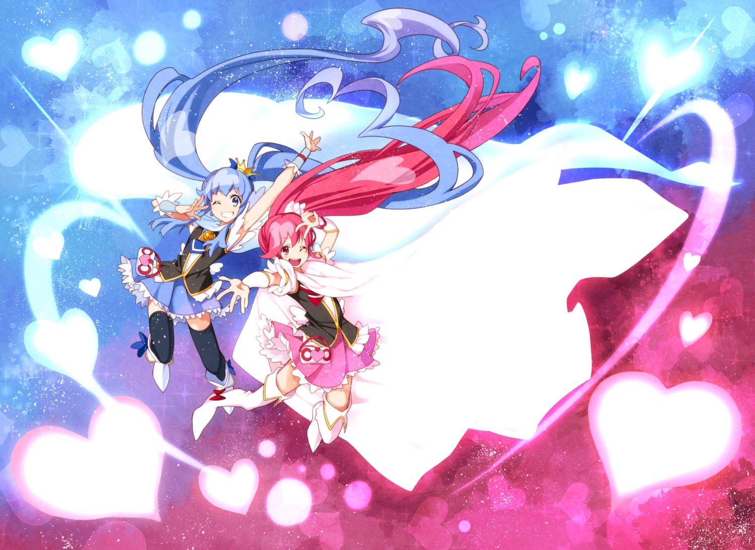 aino_megumi, dress, happinesscharge_precure!, precure, shirayuki_hime_(precure), thighhighs, ushiki_yoshitaka