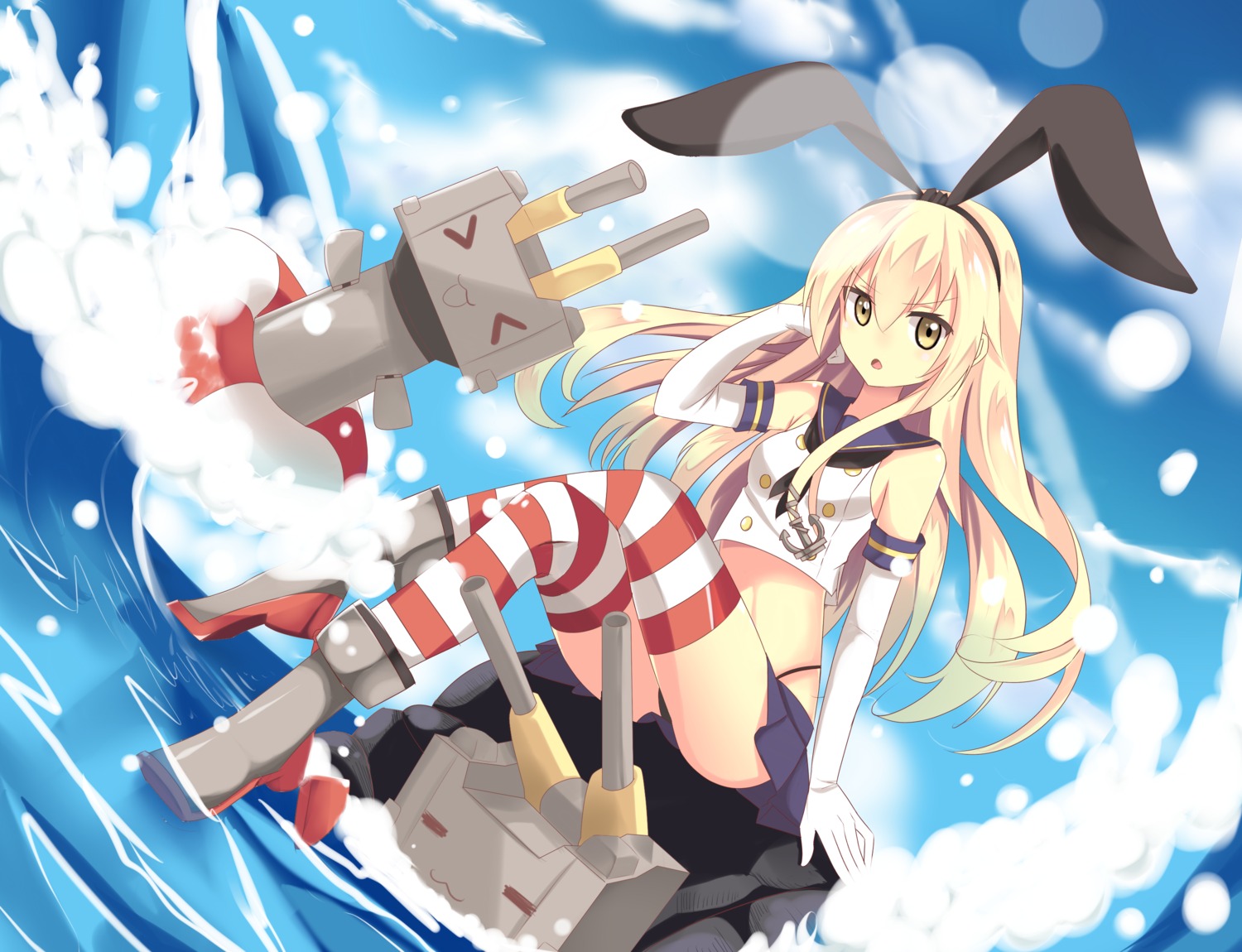 hentaki, kantai_collection, landscape, rensouhou-chan, shimakaze_(kancolle), thighhighs, thong