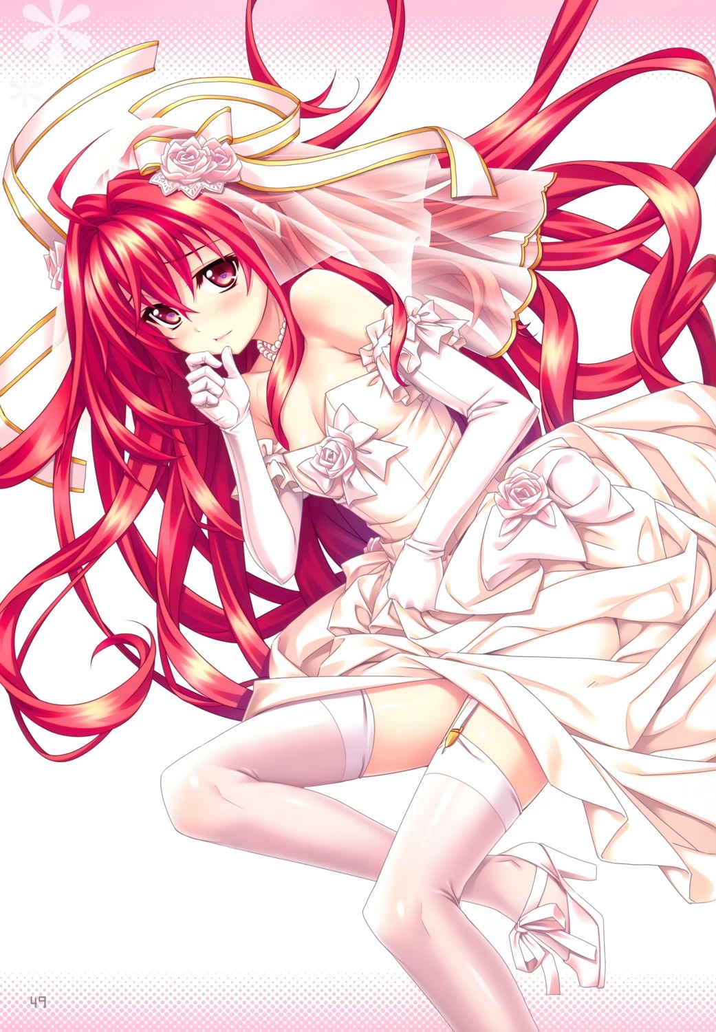 cleavage, corticarte_apa_lagranges, dress, heels, kannatsuki_noboru, shinkyoku_soukai_polyphonica, skirt_lift, stockings