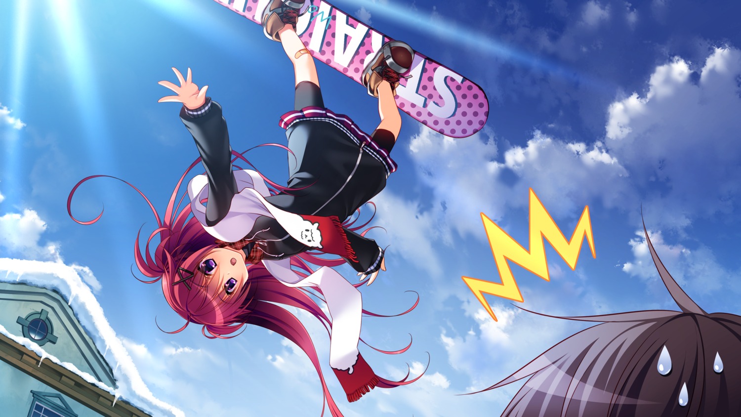 bandaid, bike_shorts, dress, front_wing, game_cg, nanaca_mai, reppuji_kanon, yukikoi_melt
