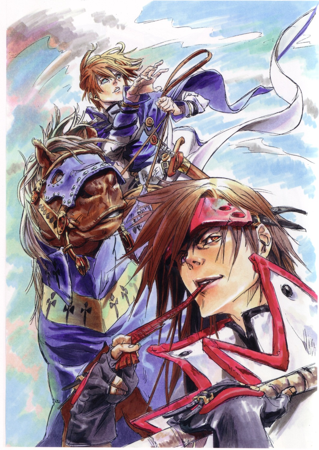 guilty_gear, ky_kiske, male, sol_badguy, sword