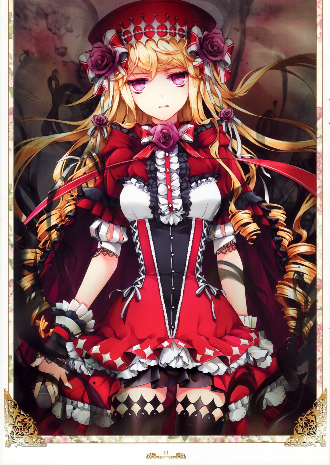 cinia_pacifica, cocoon_(loveririn), dress, gothic_lolita, lolita_fashion, ponytail, sword_girls, thighhighs