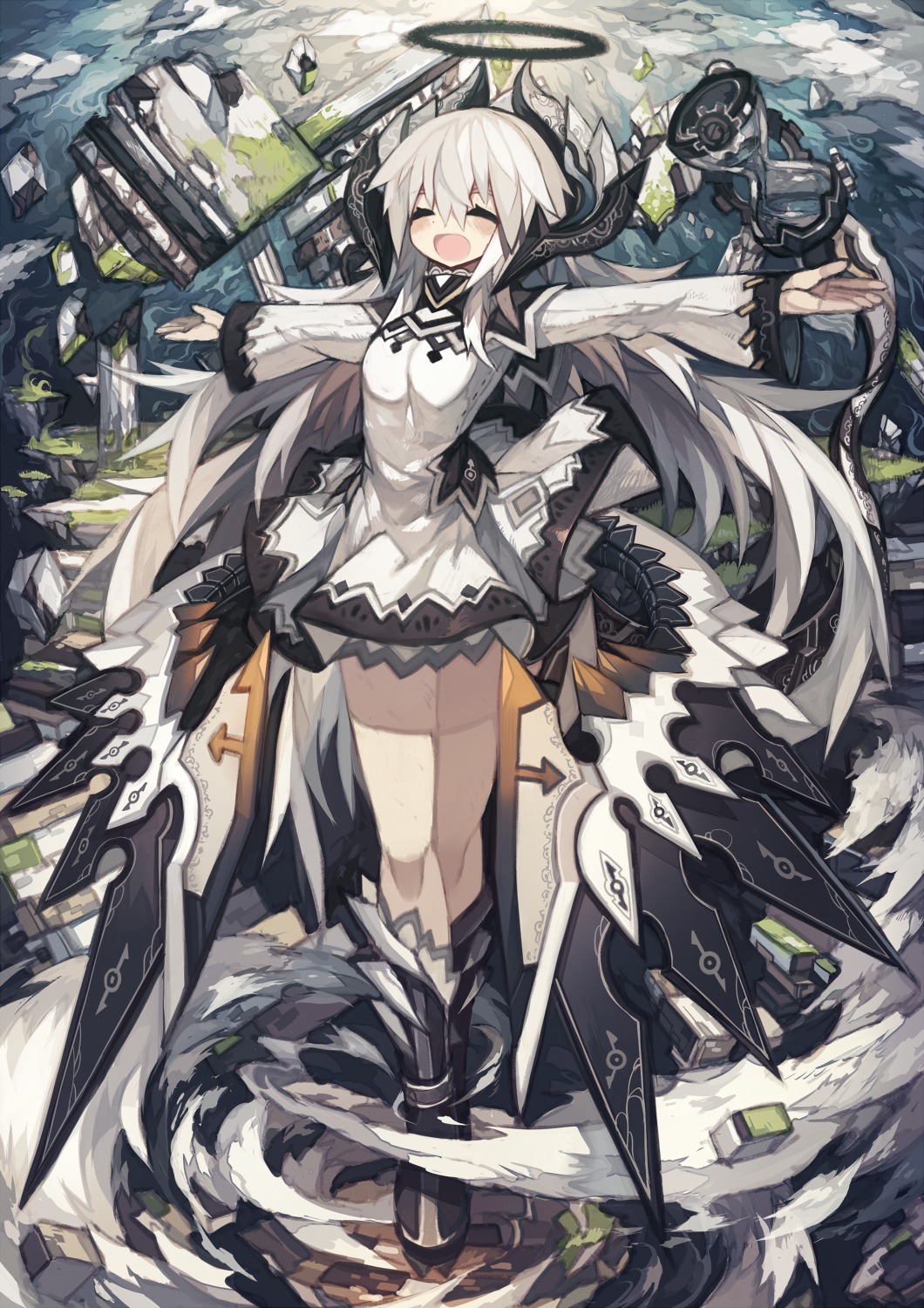 dress, mamuru, wings