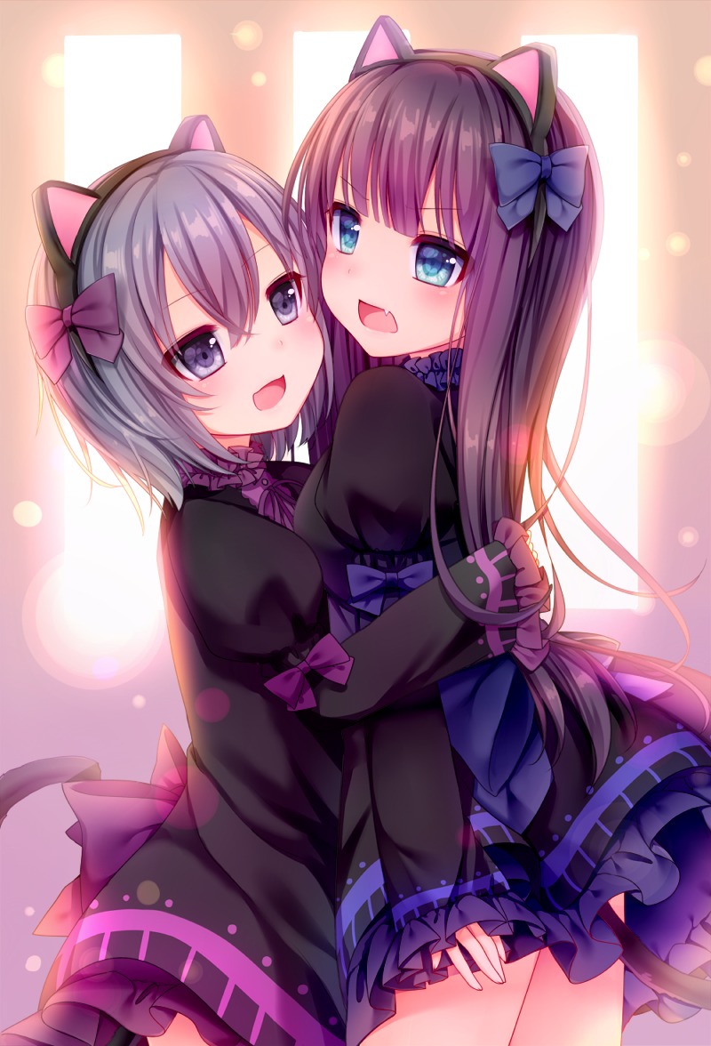 animal_ears, dress, nachi, nekomimi, tail