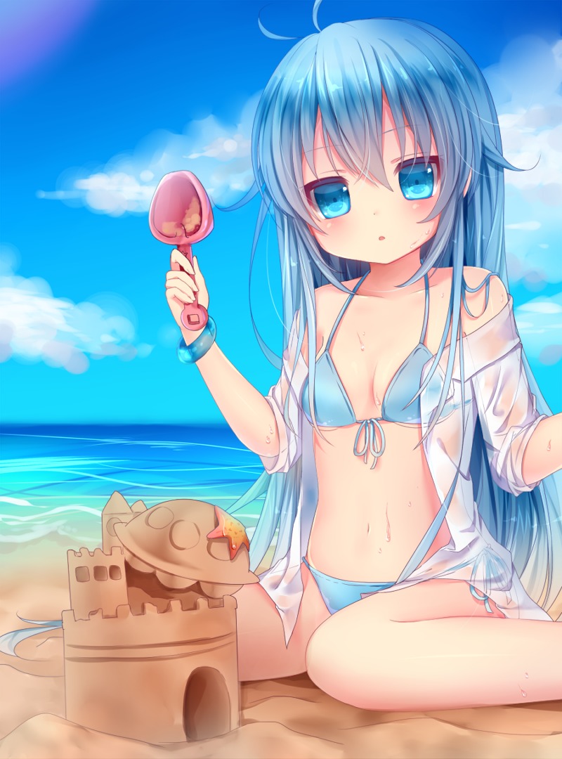 bikini, cleavage, denpa_onna_to_seishun_otoko, nachi, open_shirt, see_through, swimsuits, touwa_erio