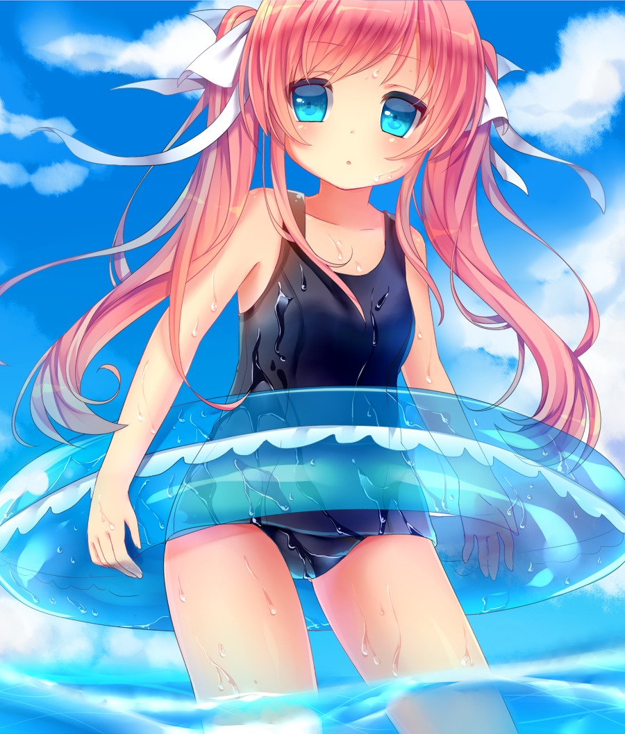 nachi, school_swimsuit, swimsuits, wet