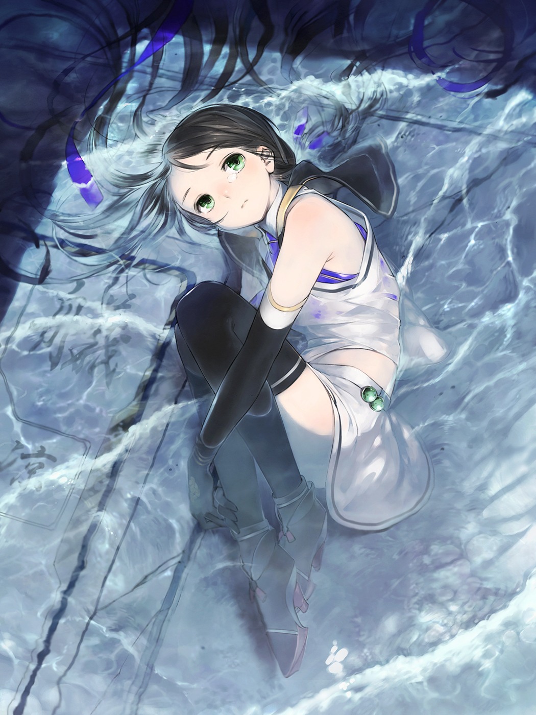 heels, kantai_collection, suzukaze_(kancolle), suzume_yuu, thighhighs, wet