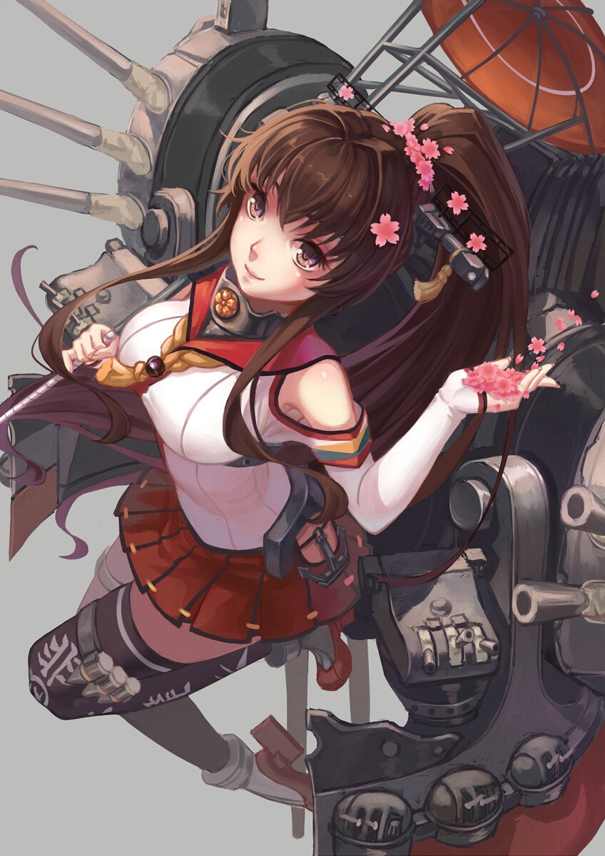 bojue_yu_yaojing, kantai_collection, thighhighs, yamato_(kancolle)