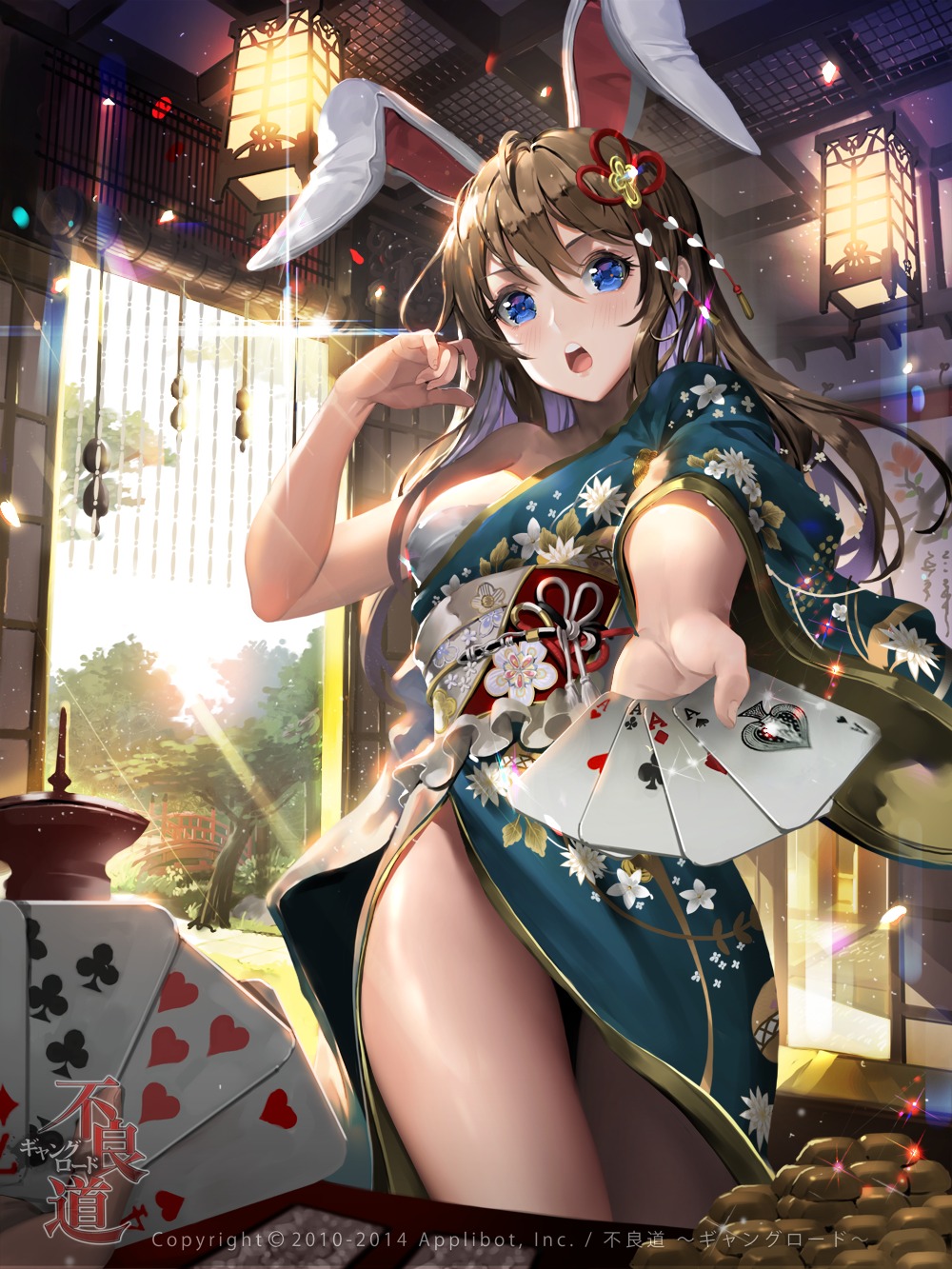 animal_ears, bunny_ears, furyou_michi_~gang_road~, kimono, tobsua