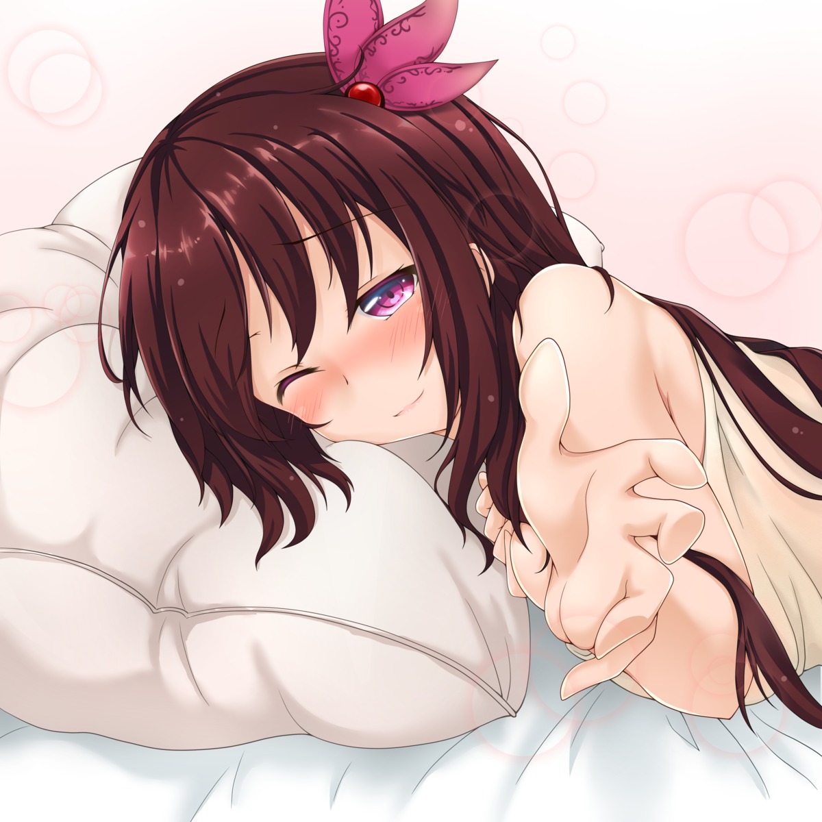 breast_hold, kantai_collection, kisaragi_(kancolle), sheets, utahane_w