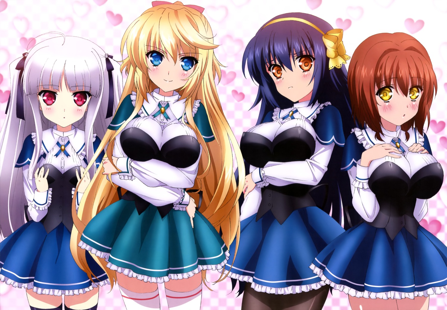 absolute_duo, breast_hold, hotaka_miyabi, lilith_bristol, pantyhose, seifuku, tachibana_tomoe, thighhighs, yurie_sigtuna