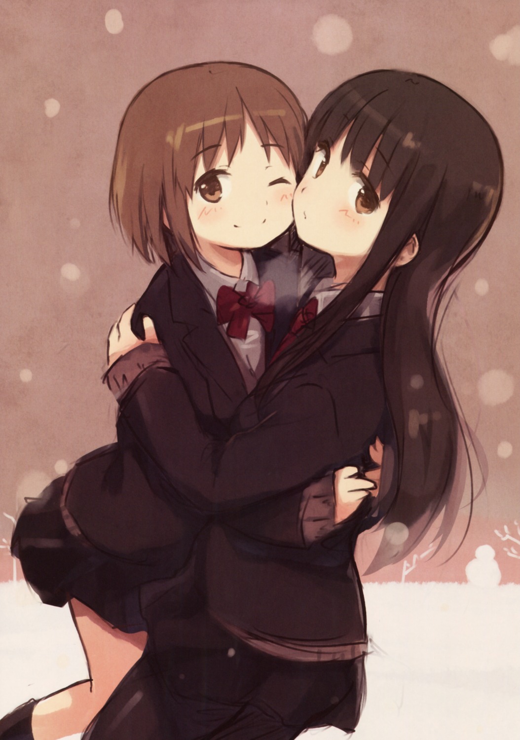 kyuri, pantyhose, seifuku, yuri