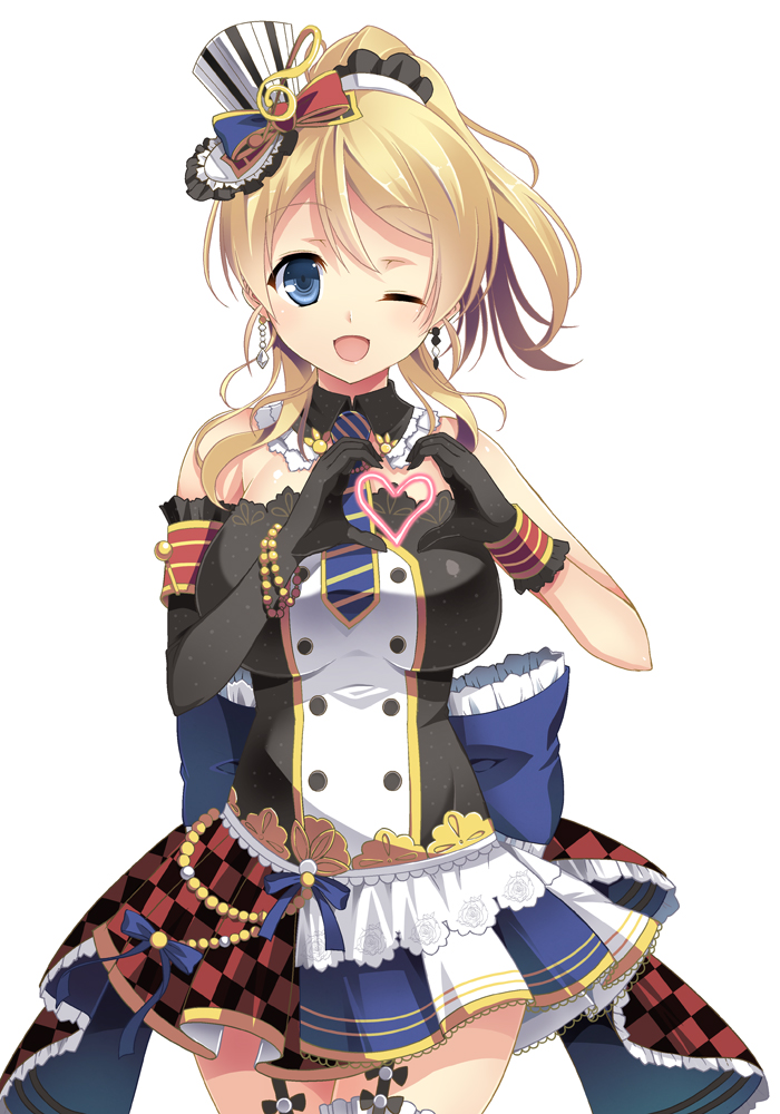 ayase_eli, dress, ishigami_kazui, love_live!, love_live!_(series), stockings, thighhighs