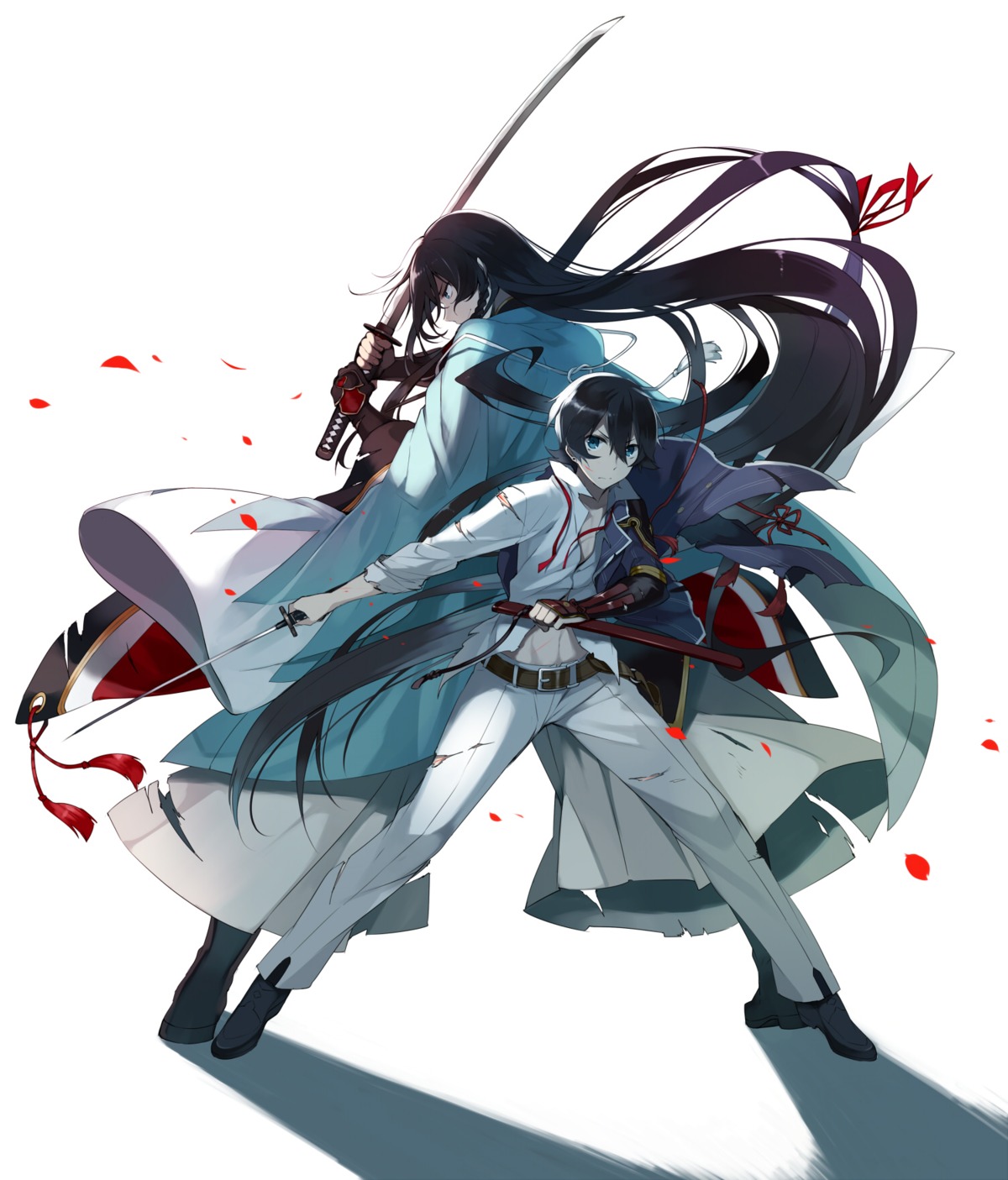 asian_clothes, hanokage, horikawa_kunihiro, izumi-no-kami_kanesada, male, sword, touken_ranbu, weapon