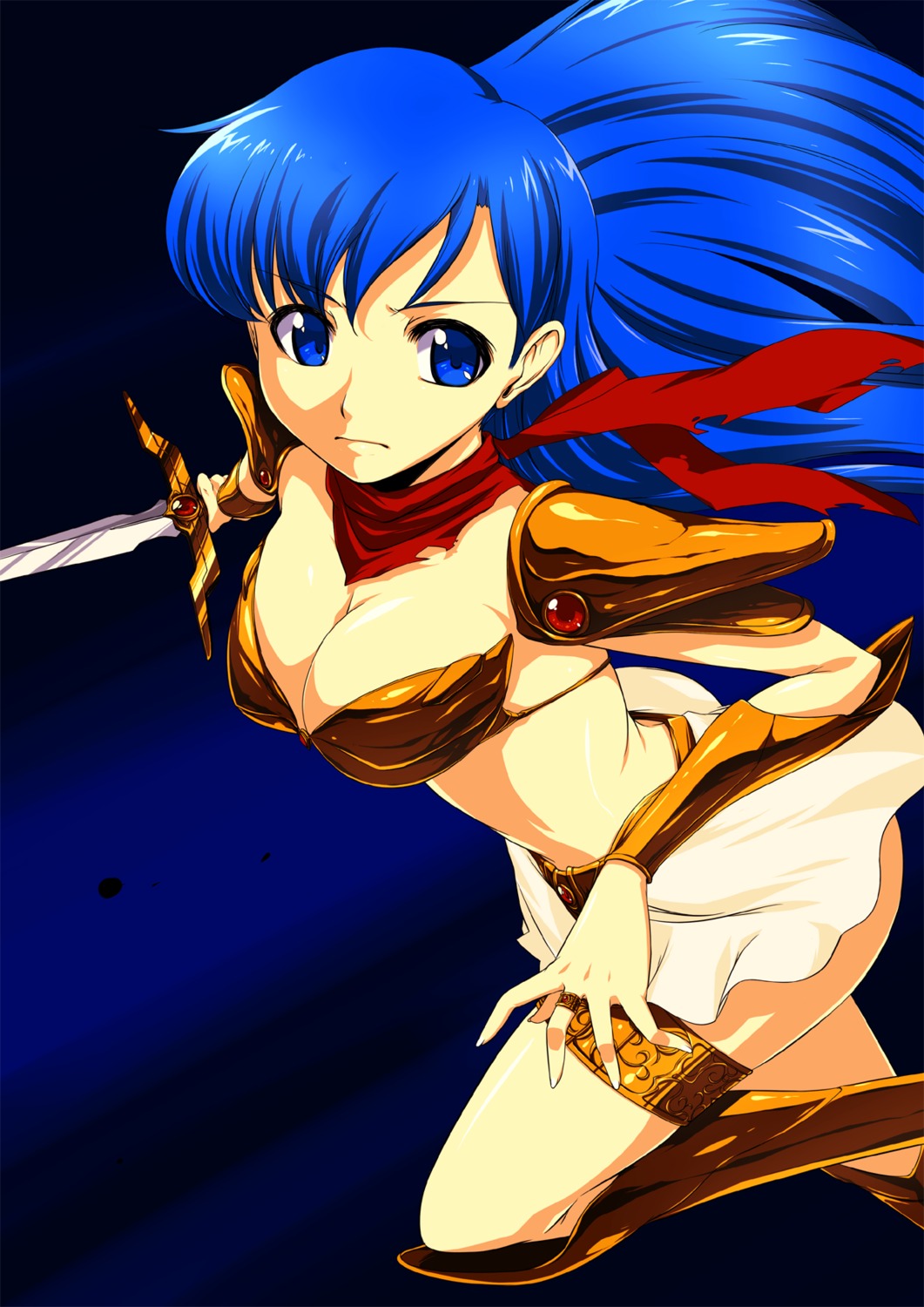 armor, asou_yuuko, bikini_armor, cleavage, mugen_senshi_valis, onija_tarou, sword