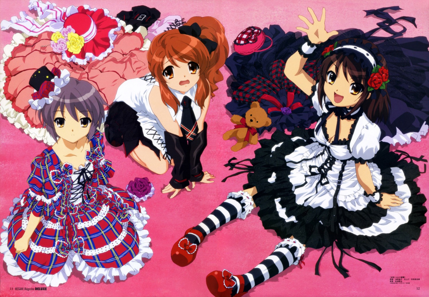 asahina_mikuru, cleavage, dress, gothic_lolita, ikeda_shouko, lolita_fashion, nagato_yuki, suzumiya_haruhi