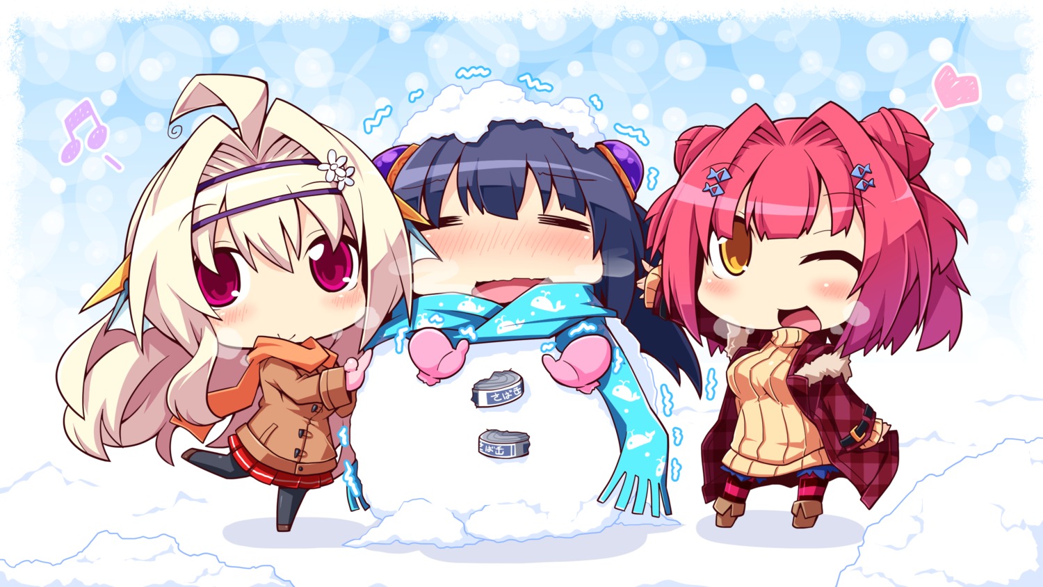 chibi, kujiragami_no_tearstilla, narumi_marine, pantyhose, retoma_kuro, riru_whale, sweater, tenkawa_mitsuki