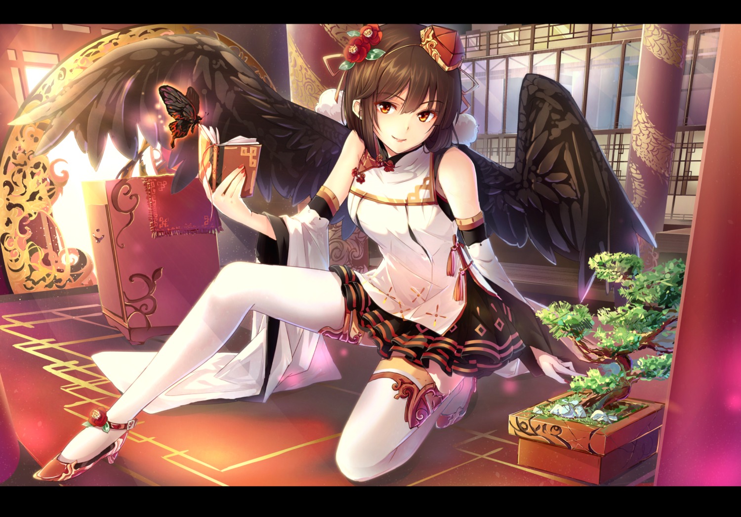 cibo_(killy), heels, shameimaru_aya, thighhighs, touhou, wings