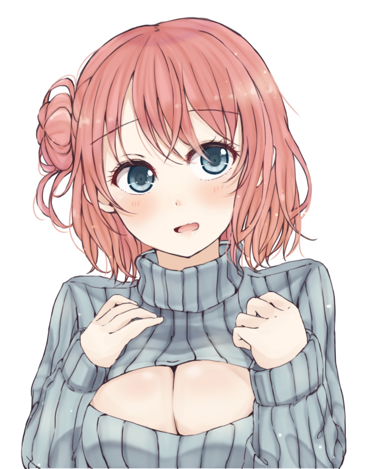 cleavage, kura_(harapeco1029), sweater, yahari_ore_no_seishun_lovecome_wa_machigatteiru., yuigahama_yui