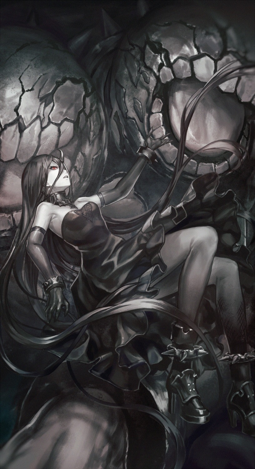 battleship_water_oni, dress, heels, horns, infukun, kantai_collection