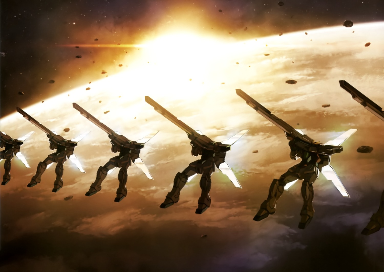 gun, gundam, gundam_x, gx-bit, landscape, mecha, weapon