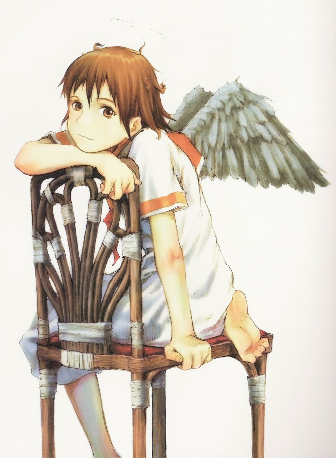abe_yoshitoshi, binding_discoloration, haibane_renmei, rakka, wings