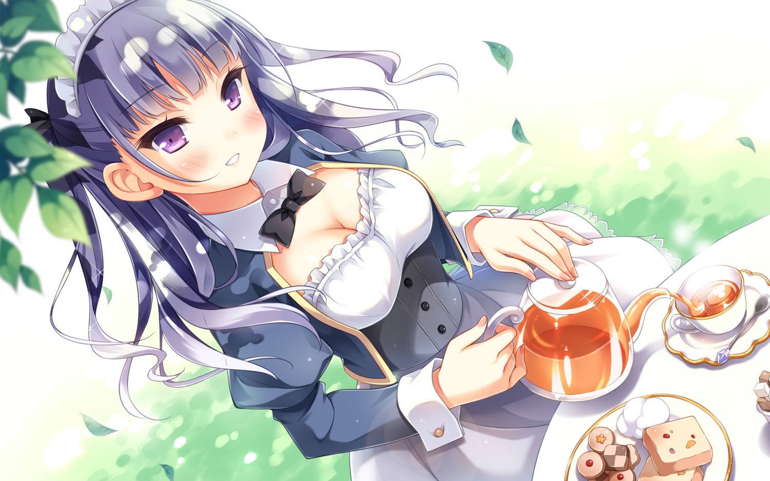 cleavage, cube, koi_suru_kanojo_no_bukiyou_na_butai, kokonoe_maria, maid, pan, wallpaper