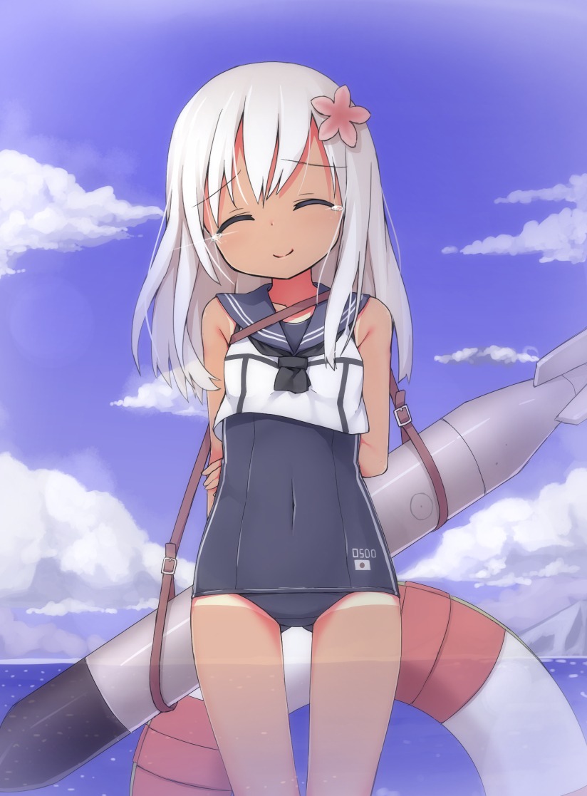 akirame, kantai_collection, ro-500, school_swimsuit, swimsuits, tan_lines