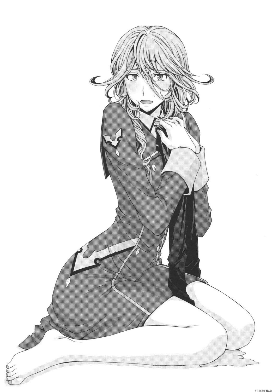 feet, fixed, jpeg_artifacts, kitahara_aki, shione_regis, stockings, super_robot_wars, super_robot_wars_z, super_robot_wars_z2, thighhighs, uniform
