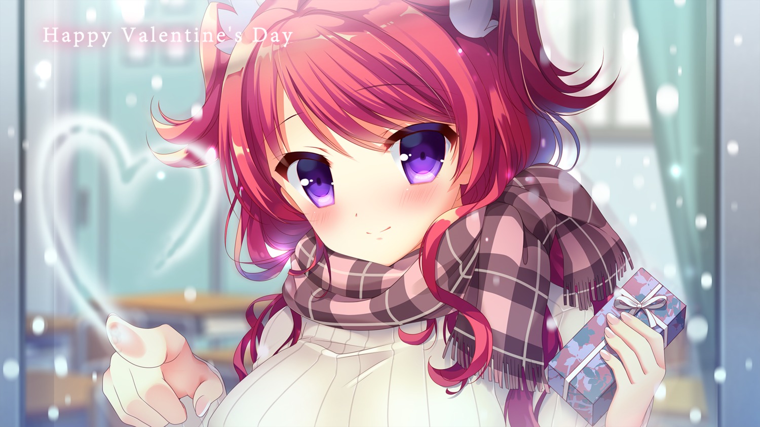 chuablesoft, k-ko, rinka_(chuablesoft), sweater, valentine, wallpaper