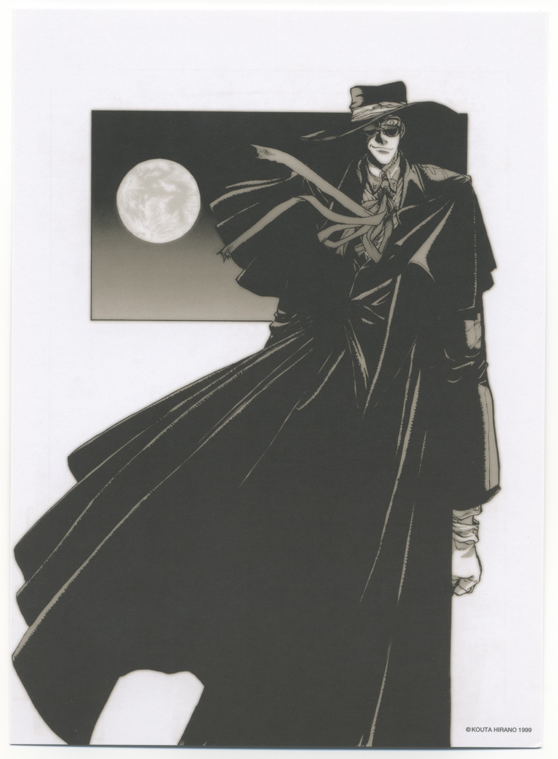 alucard, hellsing, hirano_kouta, male, monochrome