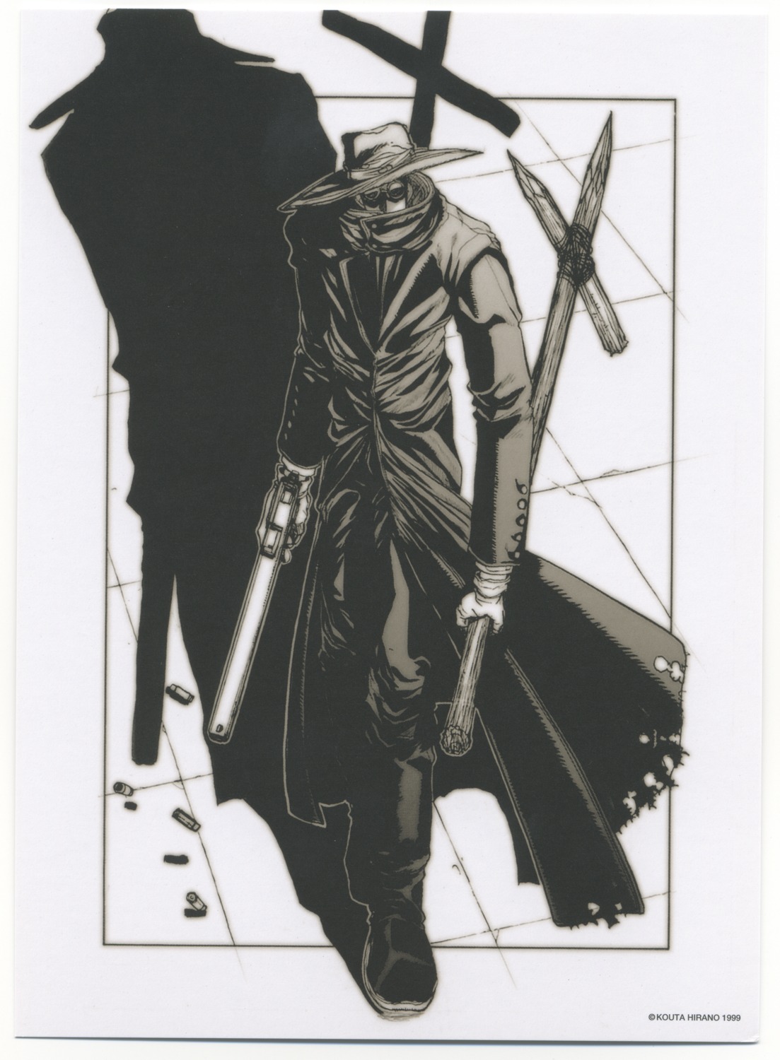 alucard, hellsing, hirano_kouta, male, monochrome
