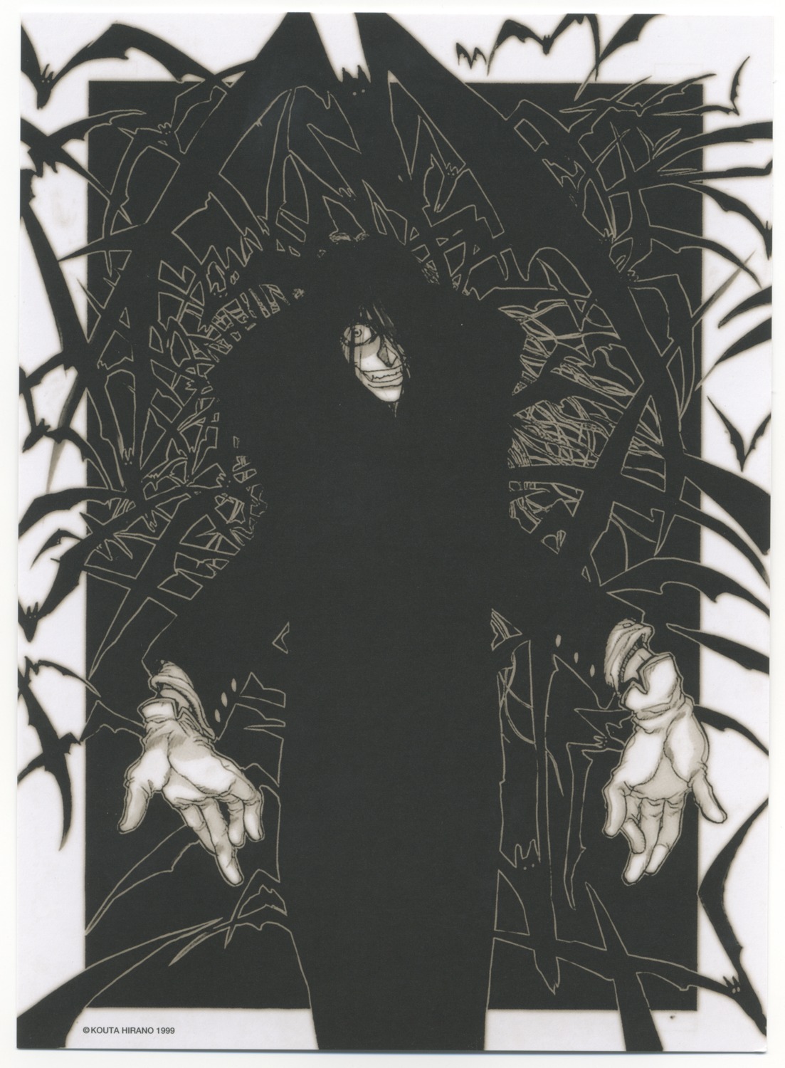 alucard, hellsing, hirano_kouta, male, monochrome