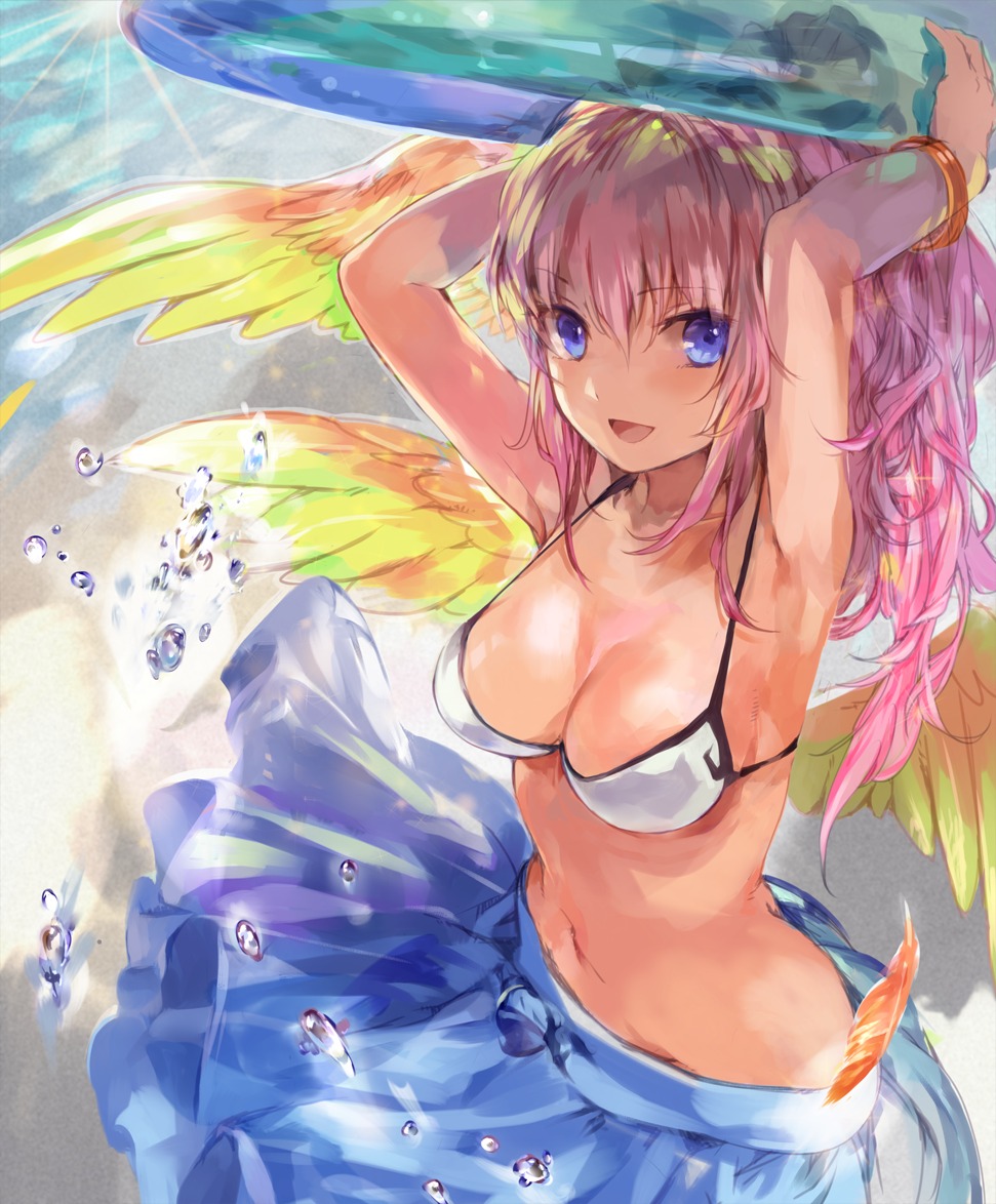 bikini, cleavage, nove_(legge), puzzle_&_dragons, swimsuits, wings