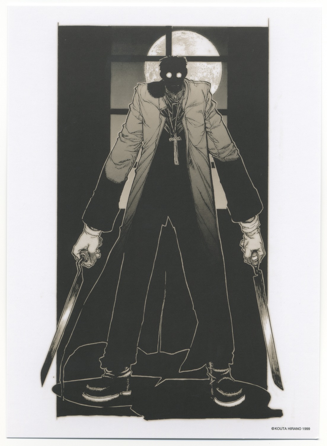 alexander_anderson, hellsing, hirano_kouta, male, monochrome