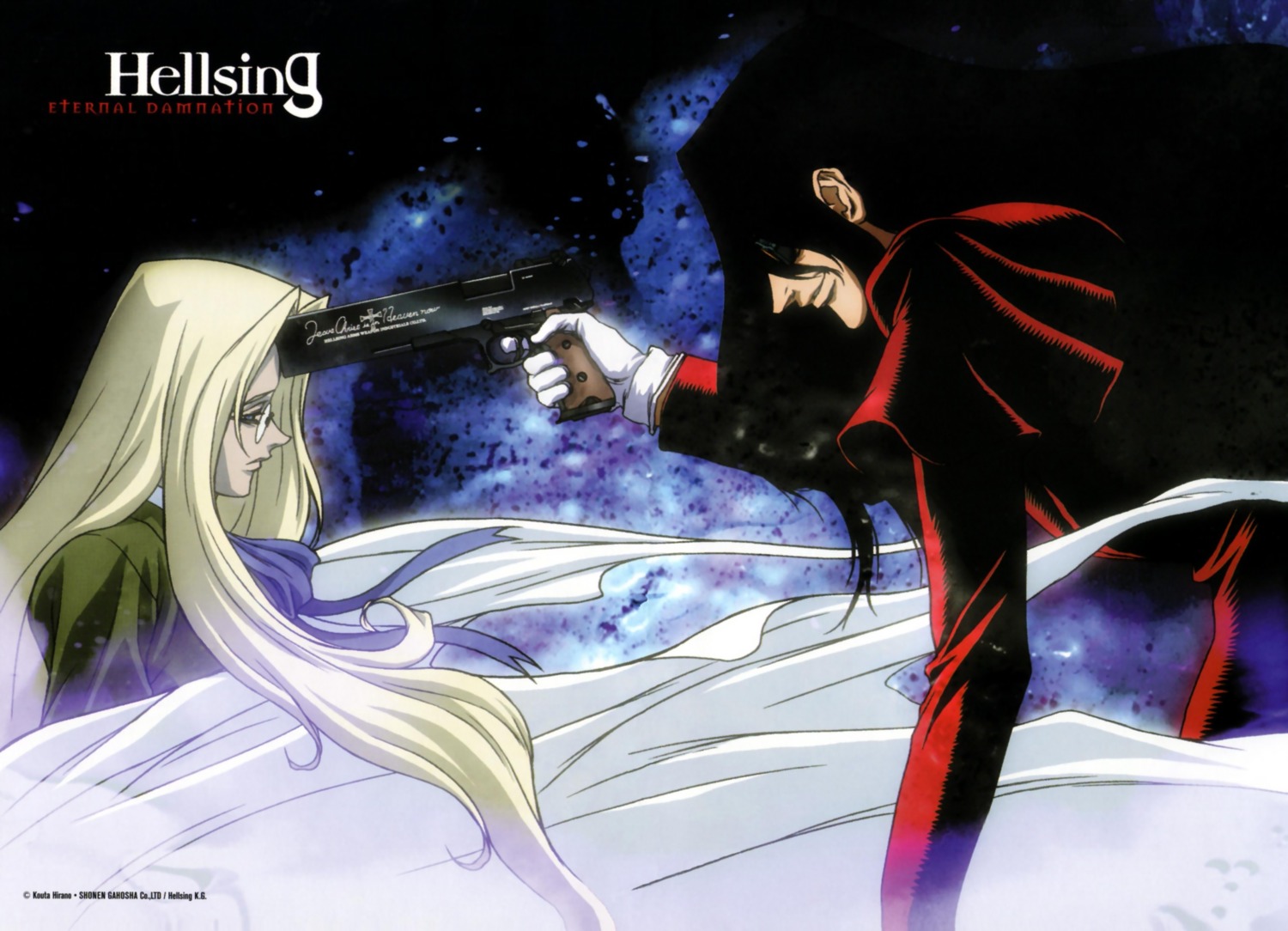 alucard, gun, hellsing, integra_hellsing