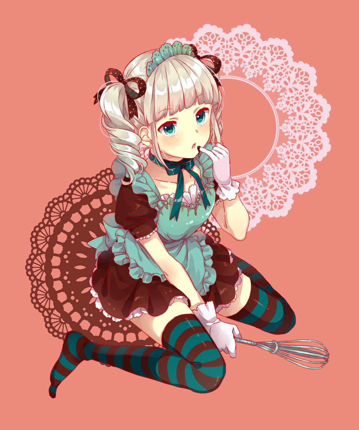 aikatsu!, kotori_(gokigen_iori), lolita_fashion, maid, thighhighs, toudou_yurika, valentine